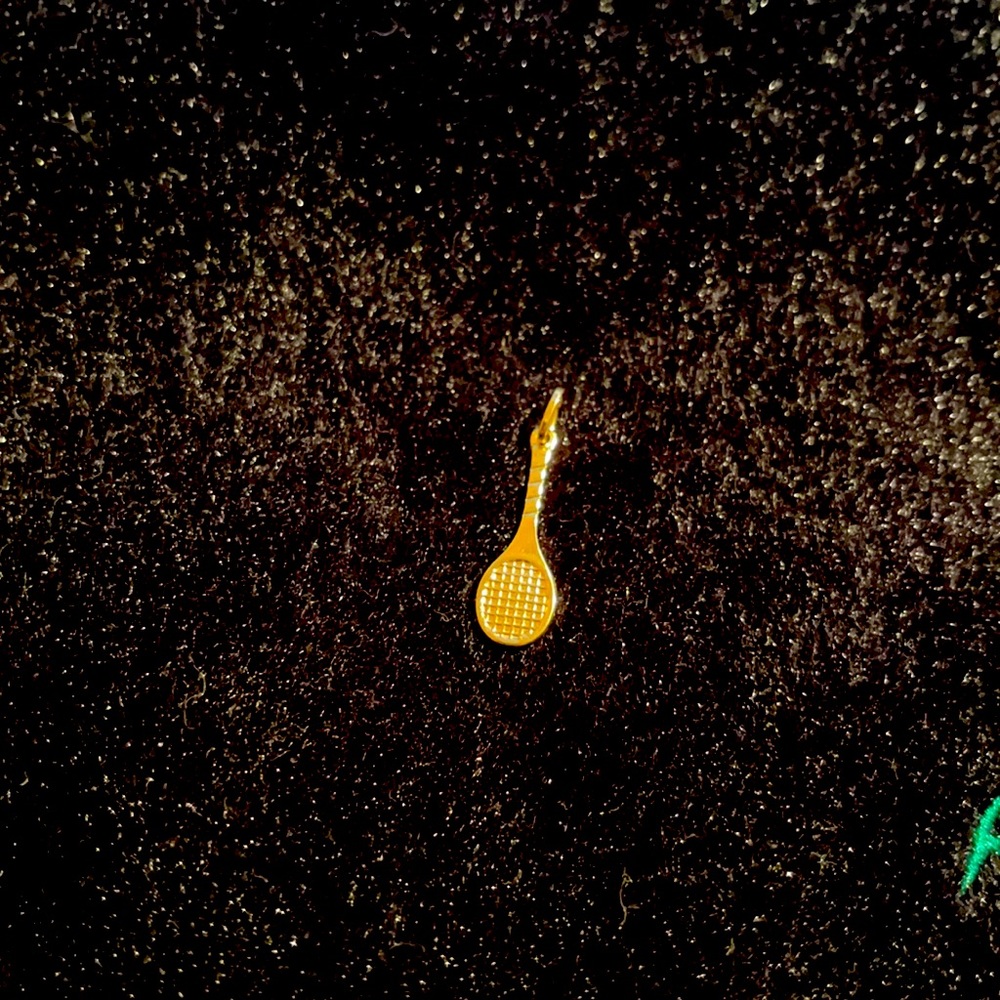 14K 585 Yellow Gold Tennis Racket Pendant